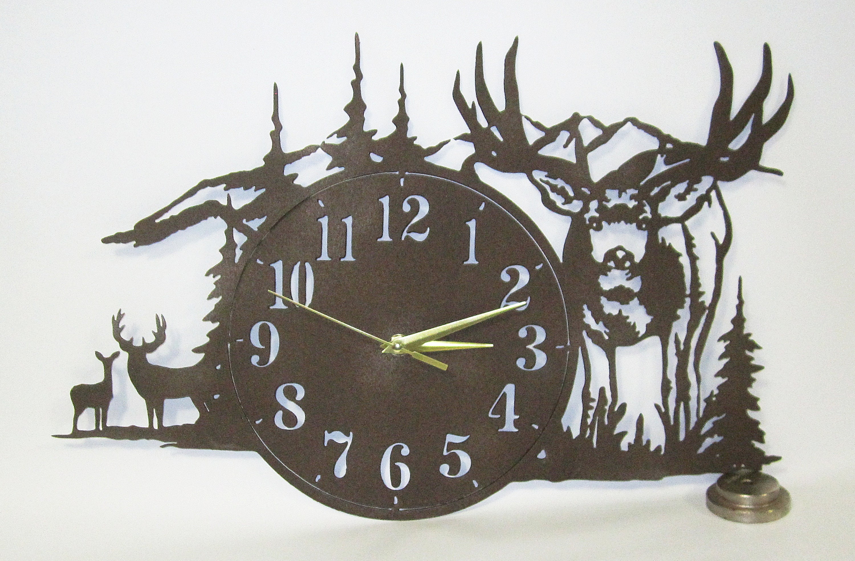 Deer Scene Wall Clock Etsy