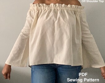 Trumpet Print Pattern Women Off Shoulder Sweatshirt