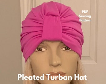 Geplooid Tulbandpatroon PDF Naaipatroon Tulband Hoed DIY Naaipatroon Headwrap Tutorial PDF Naaipatroon Tulband Pdf Geen afdrukken vereist