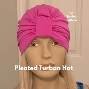 Pleated Turban Pattern PDF Sewing Pattern Turban Hat DIY Sewing pattern Headwrap Tutorial PDF Sewing Pattern Turban Pdf No Printing Required
