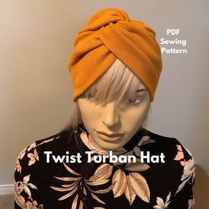 Turban Sewing Pattern Headwrap PDF Pattern Chemo hat Sewing pattern and Tutorial Two Adult sizes PDF Sewing Pattern DIY Turban Pdf Pattern