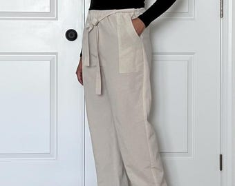 Elastic Waist Pants PDF Sewing Pattern Women Sizes S-XL Pull on Loose Fitting Pants