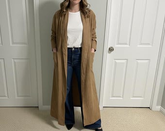 DIY Leinen Mantel Pdf Schnittmuster Schalkragen Drop Schulter PDFPattern Größe XS-XXL