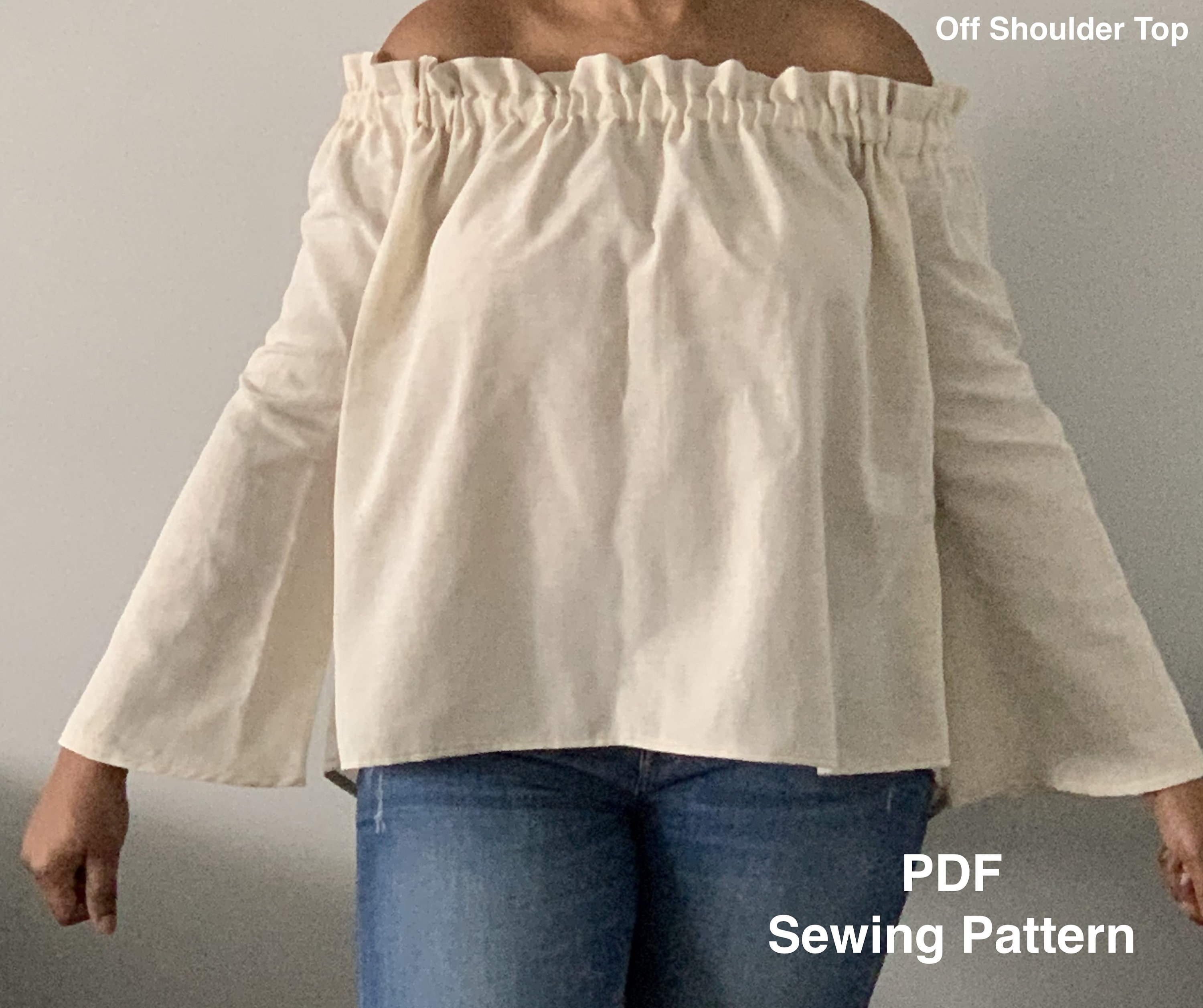Off Shoulder Pattern PDF Sewing Pattern off Shoulder Blouse Etsy