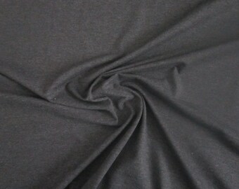 Charcoal Cotton Jersey Knit Fabric by the Yard Dark Grey Cotton Knit Stretch Jersey Fabric Clothing Apparel Fashion Fabric Knit