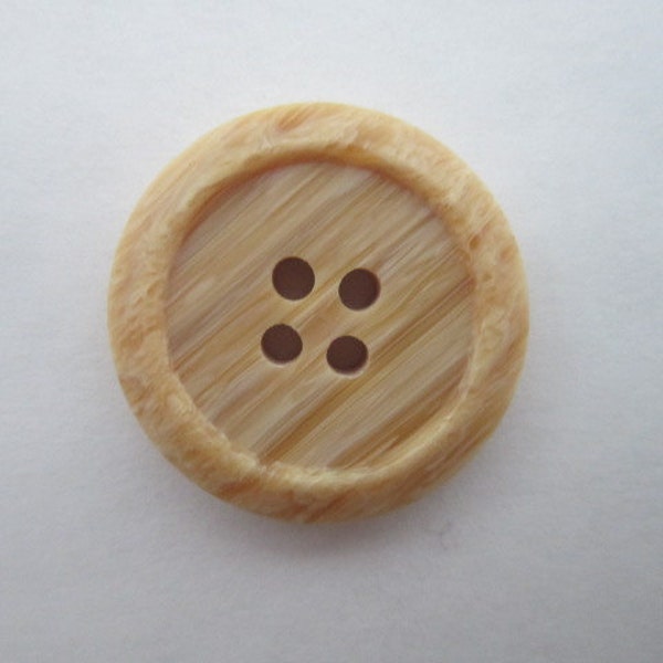 15/16" Wood Button Natural wooden Fibre Buttons pack of 10 four holes Beech wood 23mm 36L taille couture craft scrapbooking bouton de bricolage