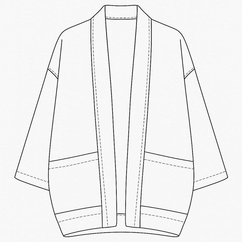 DIY Linen Jacket Pdf Sewing Pattern Loose Fit Shawl Collar Jacket ...