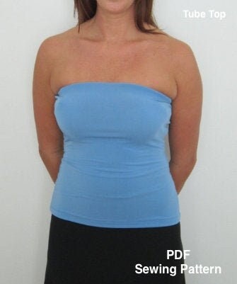 Tubetop patroon bandeau pdf naaipatroon dames strapless tube top bandeau, bustier, jersey korset, spandex tube top pdf naaipatroon