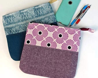 Recessed Zipper Pouch PDFPattern, Bag Pdf Sewing Pattern Bag Zip Top Pencil case