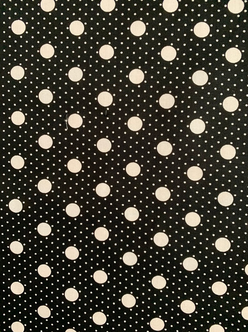 Black /& White Polka Dot Cotton Fabric by the Yard BlackWhite Polka Dot Print Fabric Face Mask Quilting Apparel 100/% Cotton Fabric