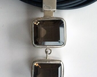 Smoky Quartz Double Pendant