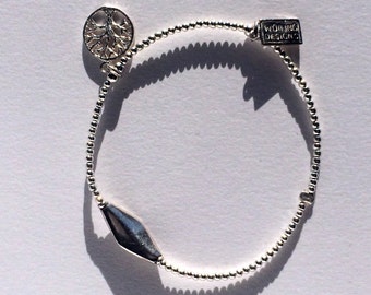 Solid Italian Silver with Silver Charms "Sottile" Bracelet