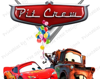 Pit Crew IMAGE Use as Clip art or Printable Iron On Lightning McQueen Mater Pixar Cars Party T-shirt Transfer Digital clip art DIY