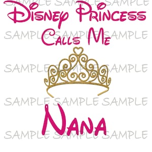 Mijn favoriete prinses noemt me Nana IMAGE gebruik als strijkijzer op afdrukbare Clip Art Shirt Party T-shirt Transfer Instant Download