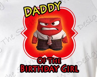Daddy of the Birthday Girl Anger Inside out Iron on IMAGE Printable Clip Art Shirt Party Matching T-shirts Instant Download