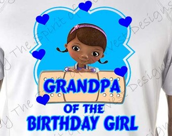 Grandpa of the Birthday Girl Doc McStuffins Shirt Iron On  T-shirt Matching Family Clip art Scrapbook Printable Digital Download