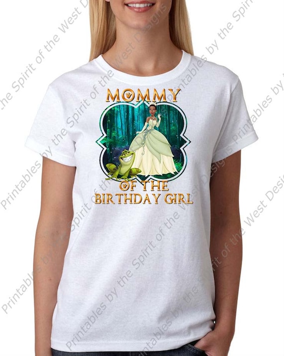 Mommy of the Birthday Girl Princess Tiana Princess and the Frog Disney Printable Iron On T-shirt Transfer Digital Download party DIY Il_570xn