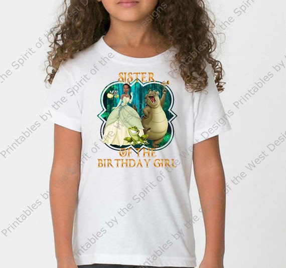 Sister of the Birthday Girl Princess Tiana Princess and the Frog Disney Printable Iron On T-shirt Transfer Digital Download party DIY Il_570xn