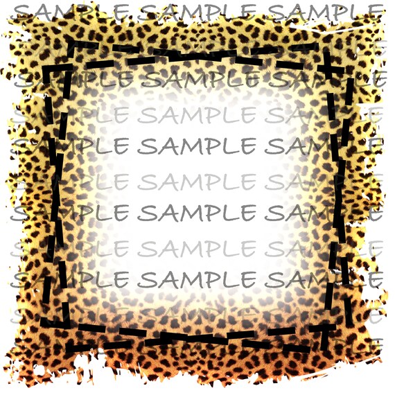 Cheetah Animal Print Sublimation Background | Dashed Frame Commercial Use Allowed | Instant Download use on Tumbler or T-Shirt Digital Paper Il_570xn