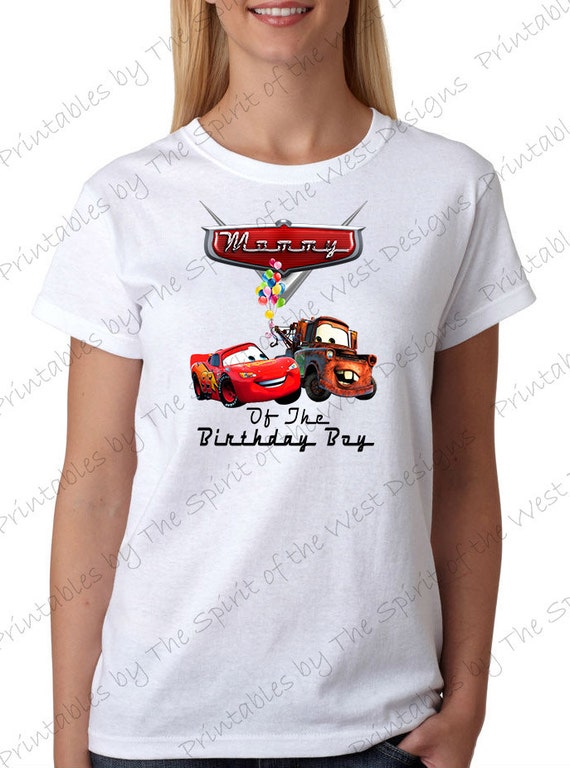 Mommy of the Birthday Boy Iron On Lightning McQueen Mater Disney Pixar Cars Party T-shirt Transfer Printable Digital clip art DIY Il_570xn