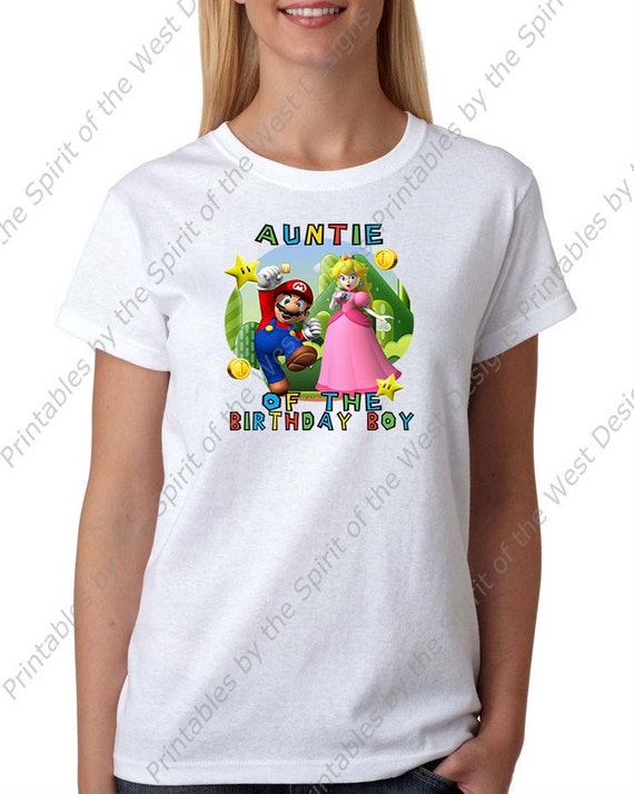 Super Mario Brothers IMAGE download Use as Printable Birthday Iron On  T-shirt Transfer Digital Download Mario Princess Peach DIY by Spirit of the  West Printables