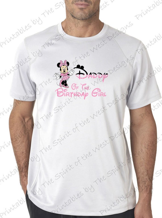 Daddy of the Birthday Girl Minnie Mouse Iron on IMAGE Mouse Ears Printable Clip Art Shirt Party T-shirt Transfer Download Mickey Il_570xn
