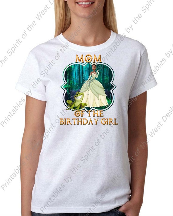 Mom of the Birthday Girl Princess Tiana Princess and the Frog Disney Printable Iron On T-shirt Transfer Digital Download party DIY Il_570xn