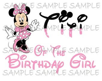 Titi della festeggiata Minnie Mouse IMMAGINE da stirare Orecchie da Topolino Clip Art stampabile Maglietta Festa T-shirt Trasferimento Scarica Topolino