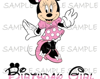 Birthday Girl Minnie IMAGE | Use for Sublimation or Printable Iron On T-Shirt Transfer | Clip Art DIY Party Instant Download PNG jpg