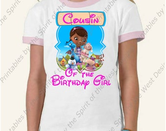 Cousin of the Birthday Girl Doc McStuffins Printable Party IMAGE Use as Iron On T-shirt Transfer Clip Art DIY Instant Download