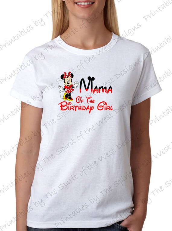 Mama of the Birthday Girl Minnie Mouse Iron on IMAGE Mouse Ears Printable Clip Art Shirt Party T-shirt Transfer Download Mickey Il_570xn