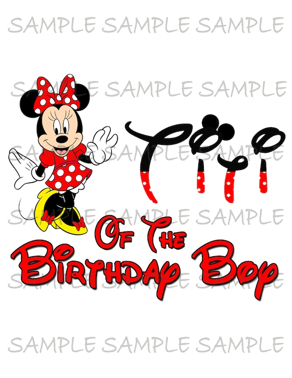 Titi of the Birthday Boy Minnie Mouse IMAGE Use as Printable Iron on T-Shirt Transfer or Clip Art Party Download Il_570xn