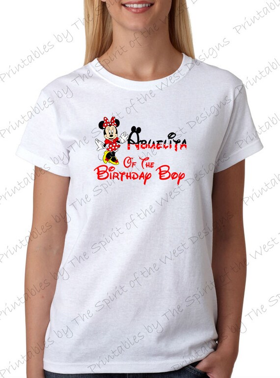 Abuelita of the Birthday Boy Minnie Mouse Iron on IMAGE Mouse Ears Printable Clip Art Disney Shirt Party T-shirt Transfer Download Mickey Il_570xn