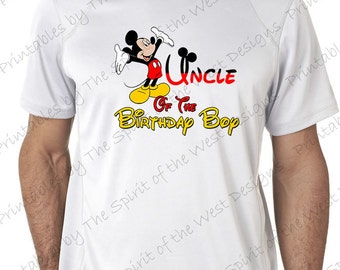 Uncle of the Birthday Boy Mickey Mouse Printable Party IMAGE Use as Iron On T-shirt Transfer Clip Art DIY Instant Download