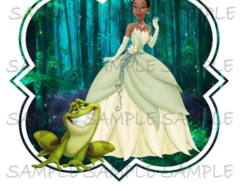 Princess Tiana and the Frog IMAGE Forest Background Download Printable Iron On T-shirt Transfer Digital Download party DIY