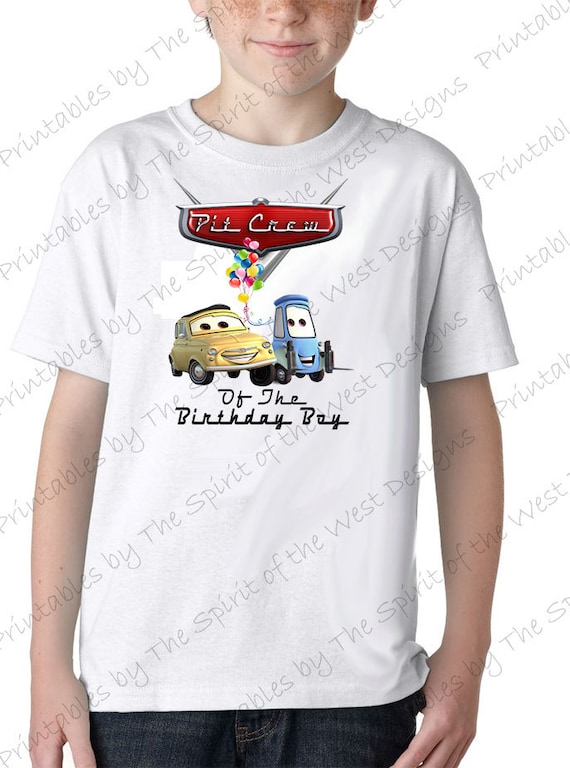 Pit Crew of the Birthday Boy Cars IMAGE printable Iron On transfer Guido Luigi Party T-shirt clip art DOWNLOAD DIY Il_570xn