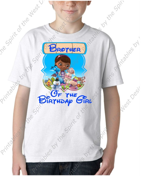 Instant Download Brother of the Birthday Girl Doc McStuffins Iron On Printable Digital Download Dottie Hattie the Hippo party Favour Il_570xn