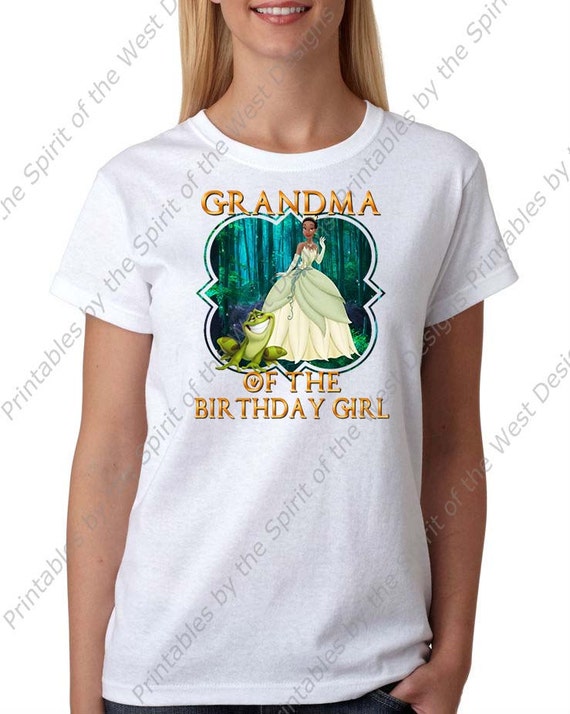 Grandma of the Birthday Girl Princess Tiana Princess and the Frog Disney Printable Iron On T-shirt Transfer Digital Download party DIY Il_570xn