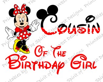 Cousin of the Birthday Girl | IMAGE Sublimation Printable Iron on t-shirt transfer | Clip Art Shirt Party Instant Download