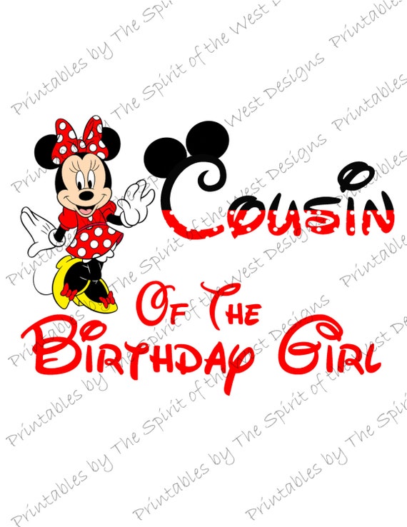 Cousin of the Birthday Girl | IMAGE Sublimation Printable Iron on t-shirt transfer | Clip Art Shirt Party Instant Download Il_570xn