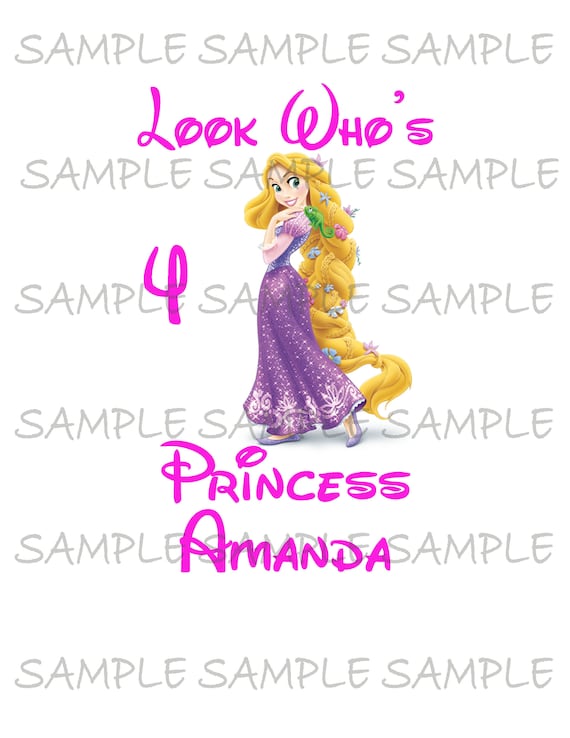 Look Who's Personalized Birthday Girl Iron On Disney Party Rapunzel Tangled T-shirt Transfer Printable Digital Download Flynn Rider DIY Il_570xn