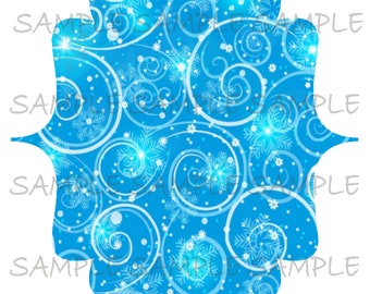 Swirly Frozen Achtergrond jpg png AFBEELDING Sublimatie Frame Afdrukbare Digitale Download DIY-feest