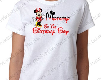 Mommy of the Birthday Boy Minnie Mouse Iron on IMAGE Mouse Ears Printable Clip Art Shirt Party T-shirt Transfer Download Mickey