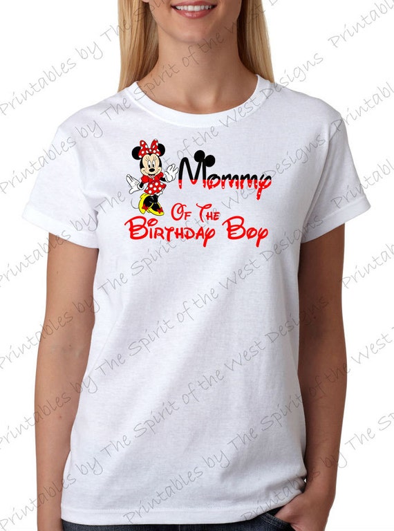 Mommy of the Birthday Boy Minnie Mouse Iron on IMAGE Mouse Ears Printable Clip Art Disney Shirt Party T-shirt Transfer Download Mickey Il_570xn