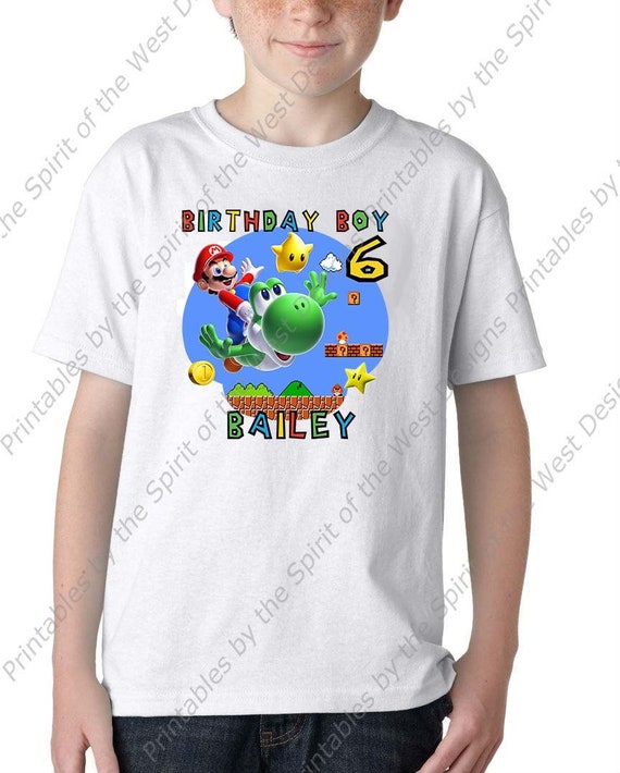 Personalized Super Mario Brothers Birthday Boy IMAGE | Use as Sublimation or Printable Iron On T-shirt Transfer | Digital Download DIY Party Il_570xn