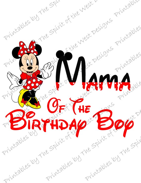 Mama of the Birthday Boy Minnie Mouse Printable Party IMAGE Use as Iron On T-shirt Transfer Clip Art DIY Instant Download Il_570xn