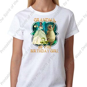 Grandma of the Birthday Girl Princess Tiana Princess and the Frog Printable Iron On T-shirt Transfer Digital Download party DIY