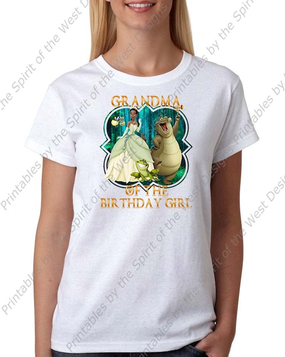 Grandma of the Birthday Girl Princess Tiana Princess and the Frog Printable Iron On T-shirt Transfer Digital Download party DIY Il_570xn
