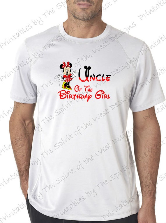 Uncle of the Birthday Girl Minnie Mouse Iron on IMAGE Mouse Ears Printable Clip Art Disney Shirt Party T-shirt Transfer Download Mickey Il_570xn