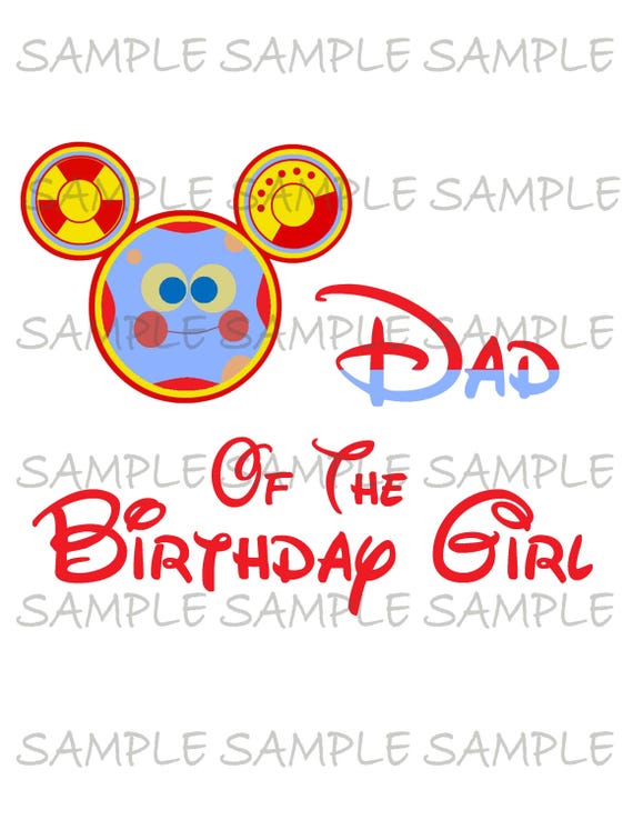 Dad of the Birthday Girl Iron on IMAGE Toodles Mickey Mouse Clubhouse Printable Clip Art Disney Shirt Party T-shirt Download DIY Il_570xn
